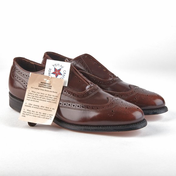 O'Sullivan Executive Imperial Men's Brown Oxford Wingtips 9.5 D Made In USA NEW! - Picture 2 of 13